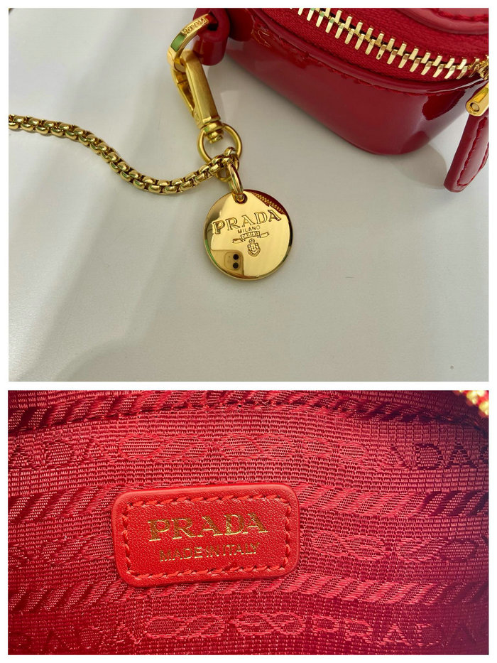 Prada Patent leather mini-pouch Red 1NR025