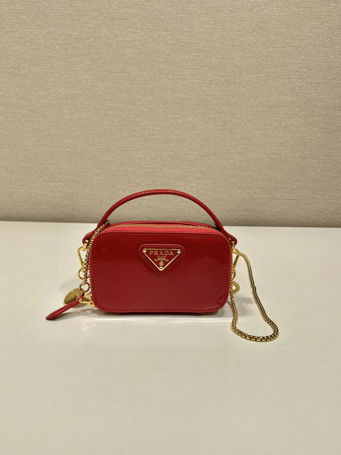 Prada Patent leather mini-pouch Red 1NR025