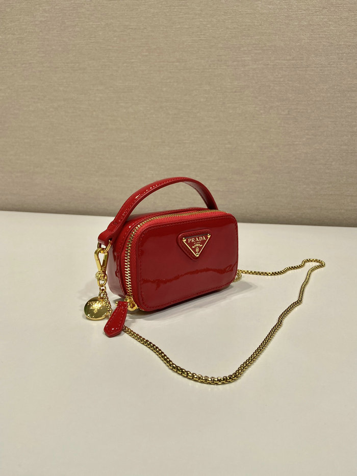 Prada Patent leather mini-pouch Red 1NR025