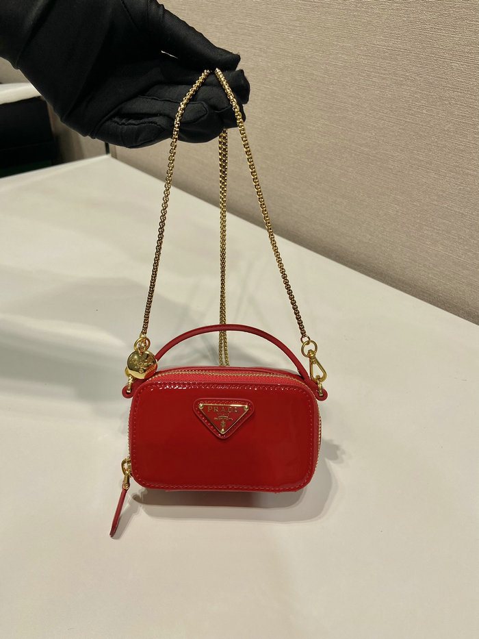 Prada Patent leather mini-pouch Red 1NR025