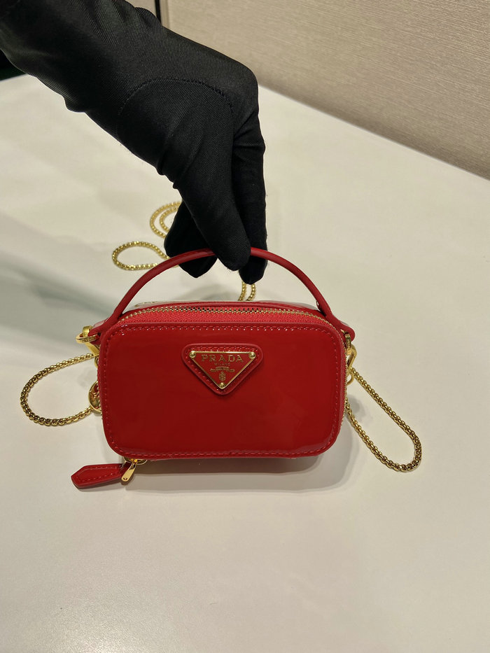 Prada Patent leather mini-pouch Red 1NR025