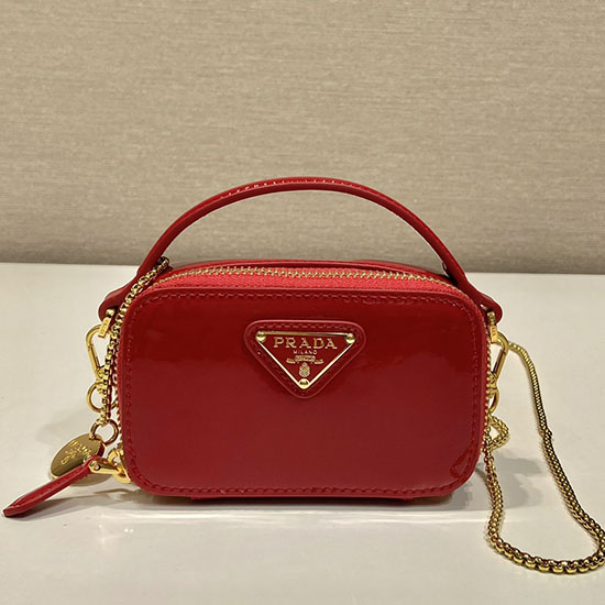 Prada Patent leather mini-pouch Red 1NR025