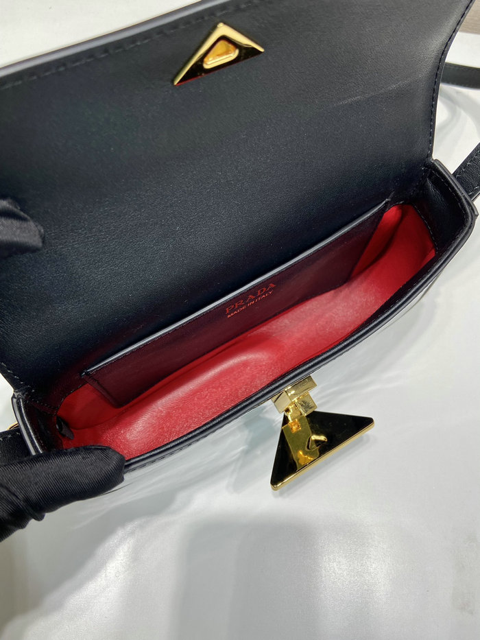 Prada Patent leather shoulder bag with flap Black 1BD339