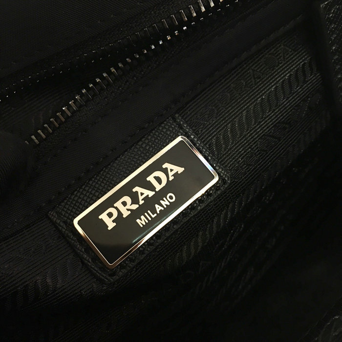 Prada Re-Nylon and Saffiano leather shoulder bag Black 2VD034