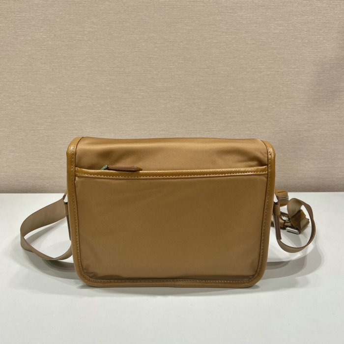 Prada Re-Nylon and Saffiano leather shoulder bag Camel 2VD034