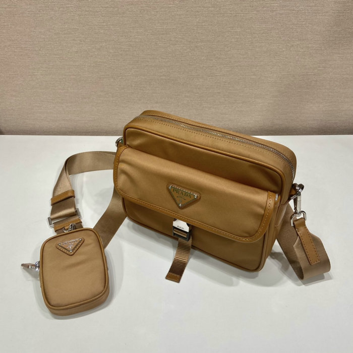 Prada Re-Nylon and Saffiano leather shoulder bag Camel 2VH133
