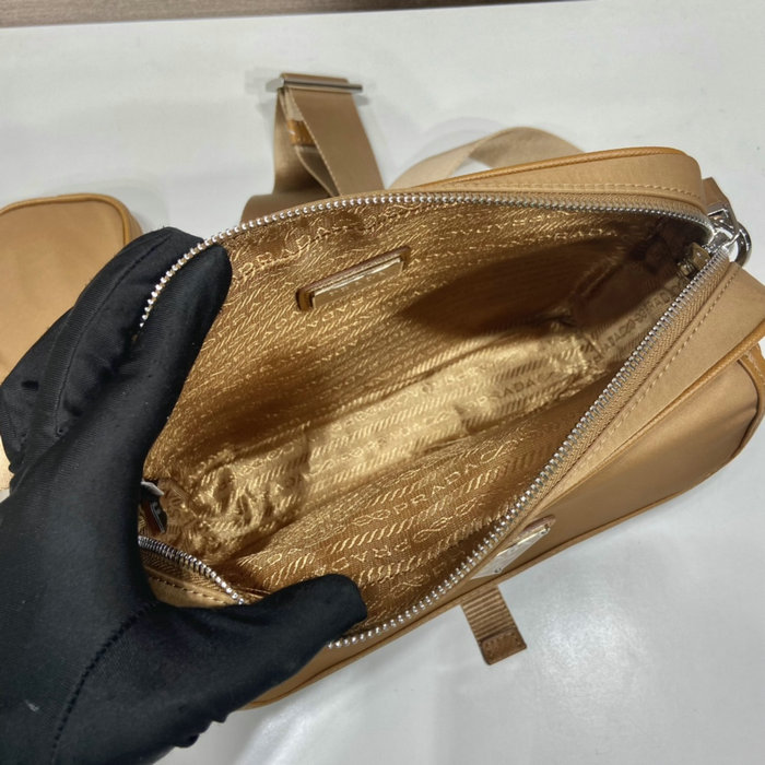 Prada Re-Nylon and Saffiano leather shoulder bag Camel 2VH133