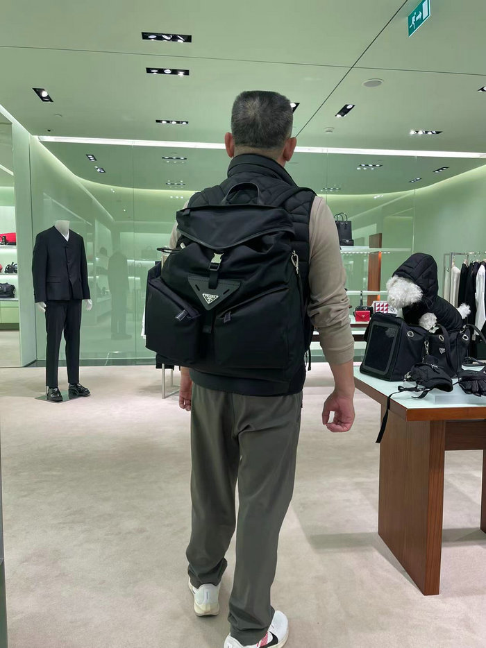Prada Re-Nylon and leather backpack Black 2VZ108