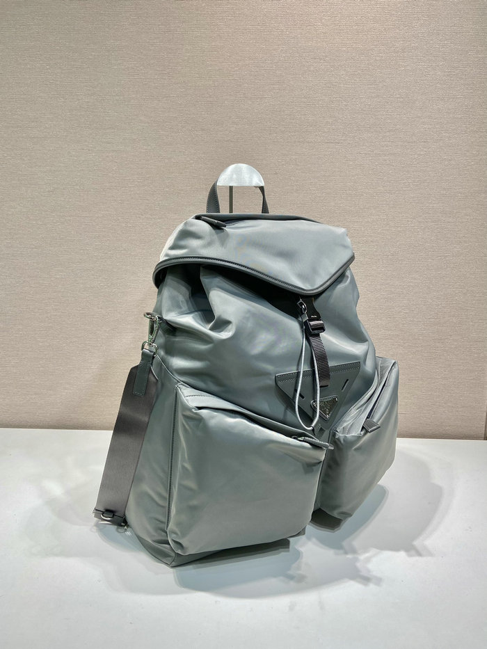 Prada Re-Nylon and leather backpack Grey 2VZ108