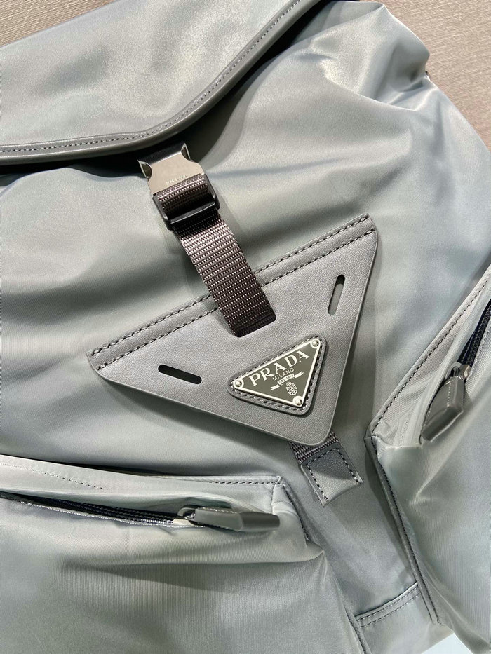 Prada Re-Nylon and leather backpack Grey 2VZ108