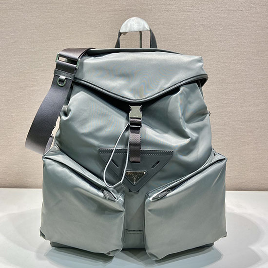 Prada Re-Nylon and leather backpack Grey 2VZ108