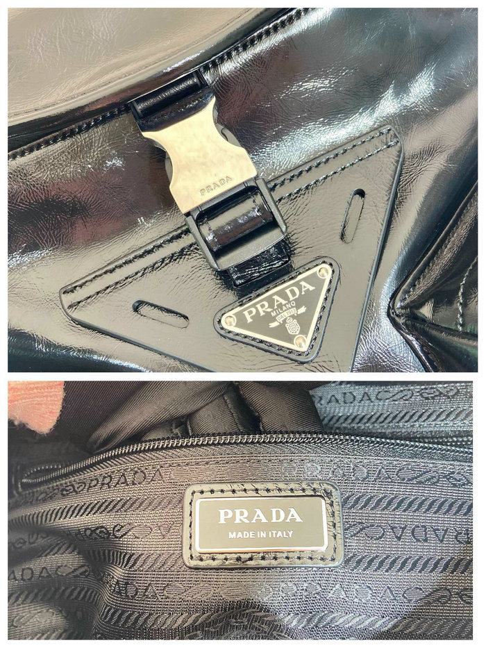 Prada Re-Nylon and leather shoulder bag Grey 2VD062