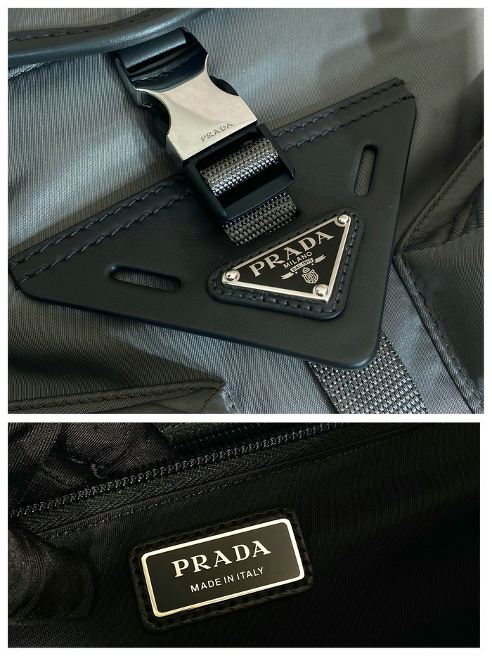 Prada Re-Nylon and leather shoulder bag Grey 2VD062