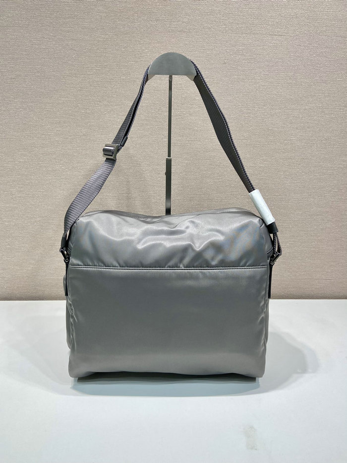 Prada Re-Nylon and leather shoulder bag Grey 2VD062