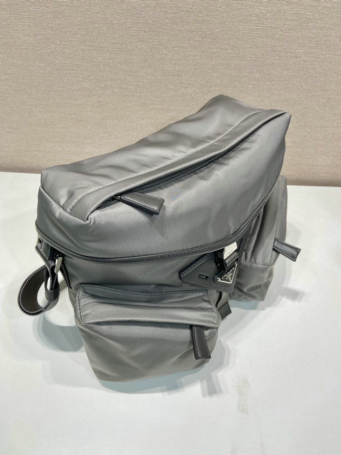 Prada Re-Nylon and leather shoulder bag Grey 2VD062