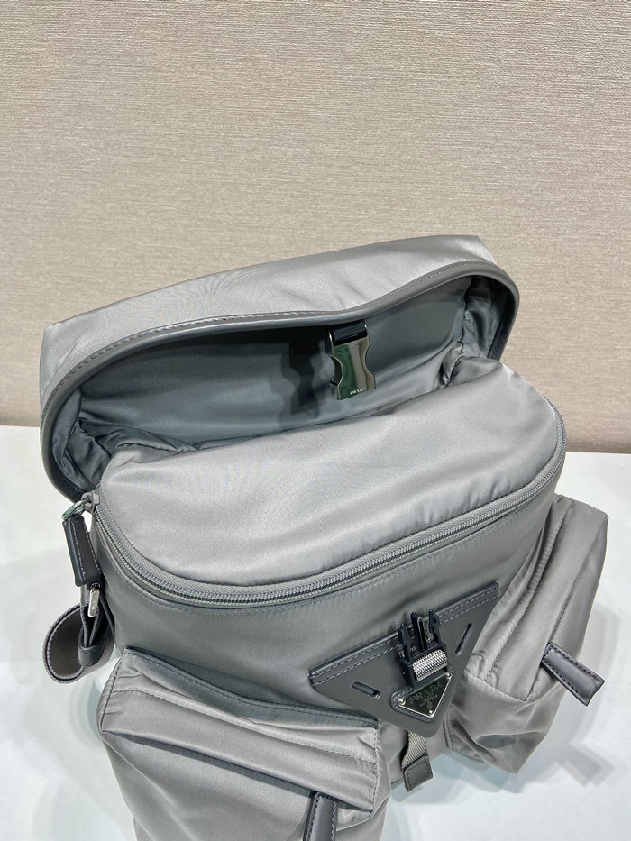 Prada Re-Nylon and leather shoulder bag Grey 2VD062