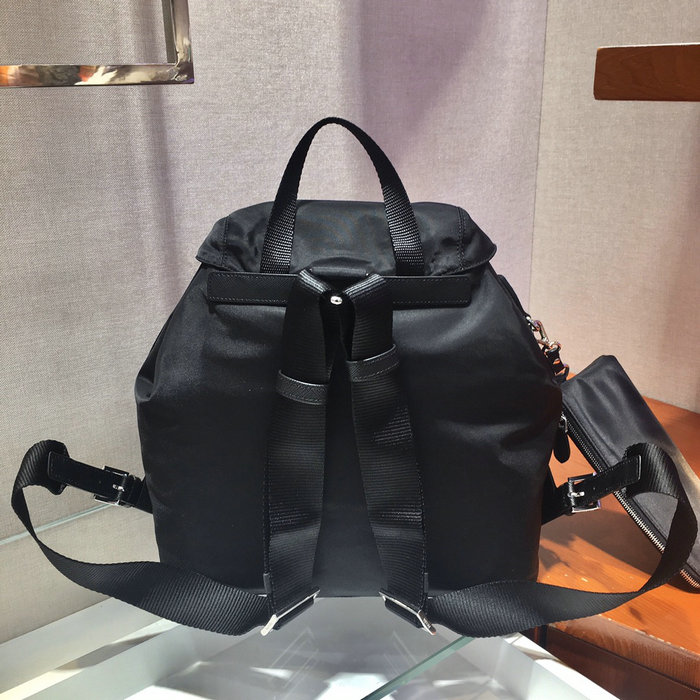 Prada Re-Nylon medium backpack with pouch Black 1BZ811