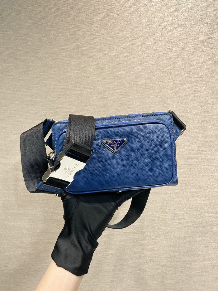 Prada Saffiano leather belt bag Blue 2VH156