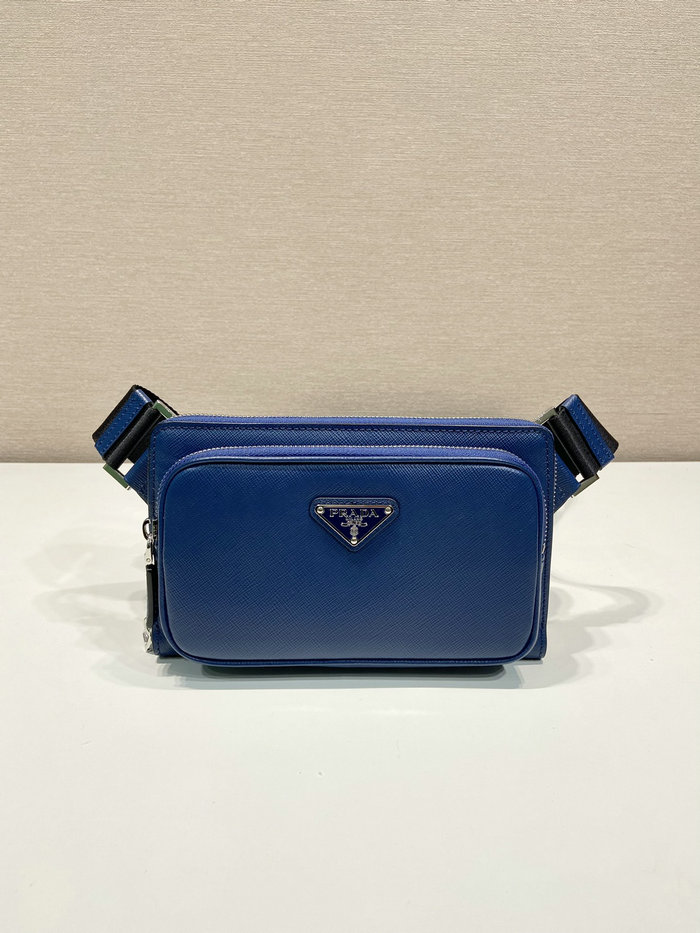 Prada Saffiano leather belt bag Blue 2VH156