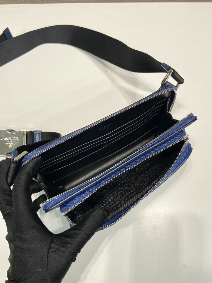 Prada Saffiano leather belt bag Blue 2VH156