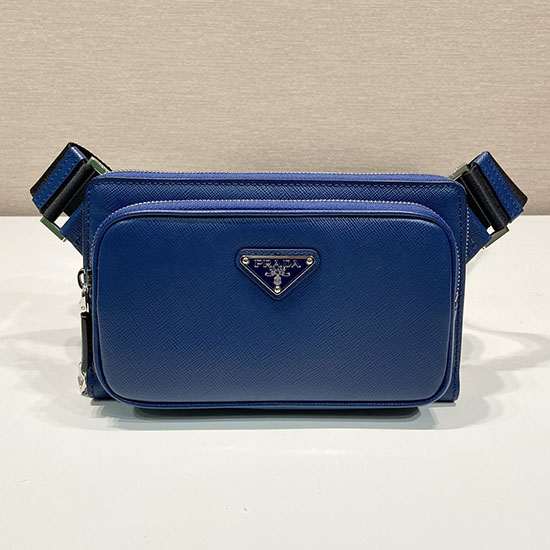 Prada Saffiano leather belt bag Blue 2VH156