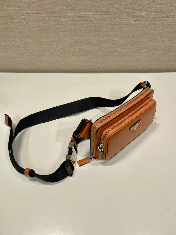Prada Saffiano leather belt bag Orange 2VH156