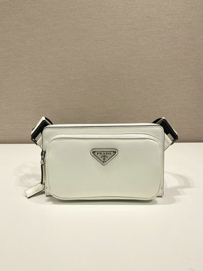 Prada Saffiano leather belt bag White 2VH156