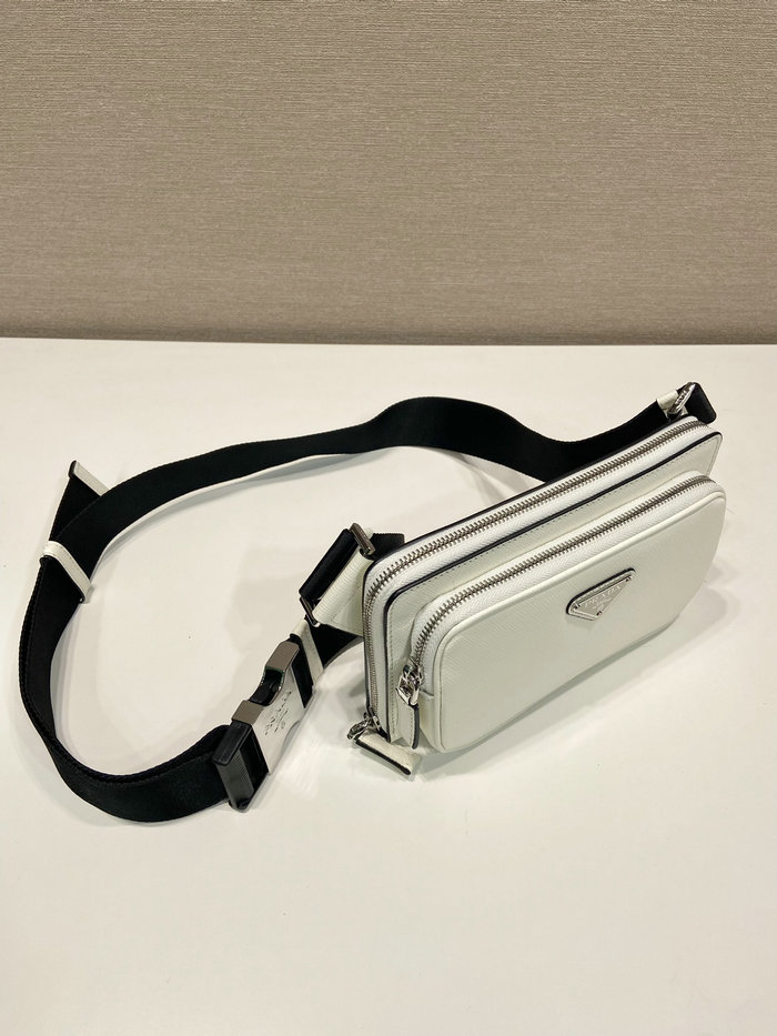 Prada Saffiano leather belt bag White 2VH156