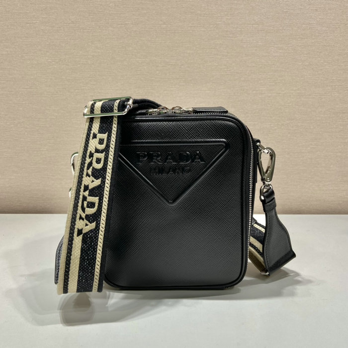 Prada Saffiano leather shoulder bag Black 2VH154