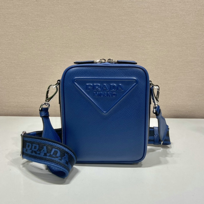 Prada Saffiano leather shoulder bag Blue 2VH154