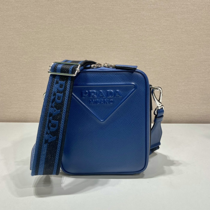 Prada Saffiano leather shoulder bag Blue 2VH154