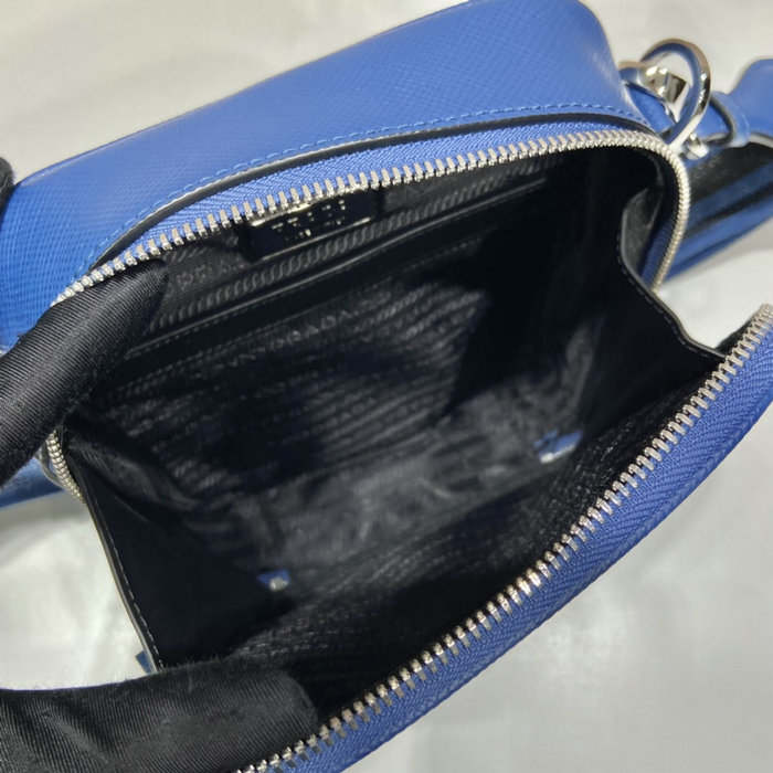 Prada Saffiano leather shoulder bag Blue 2VH154