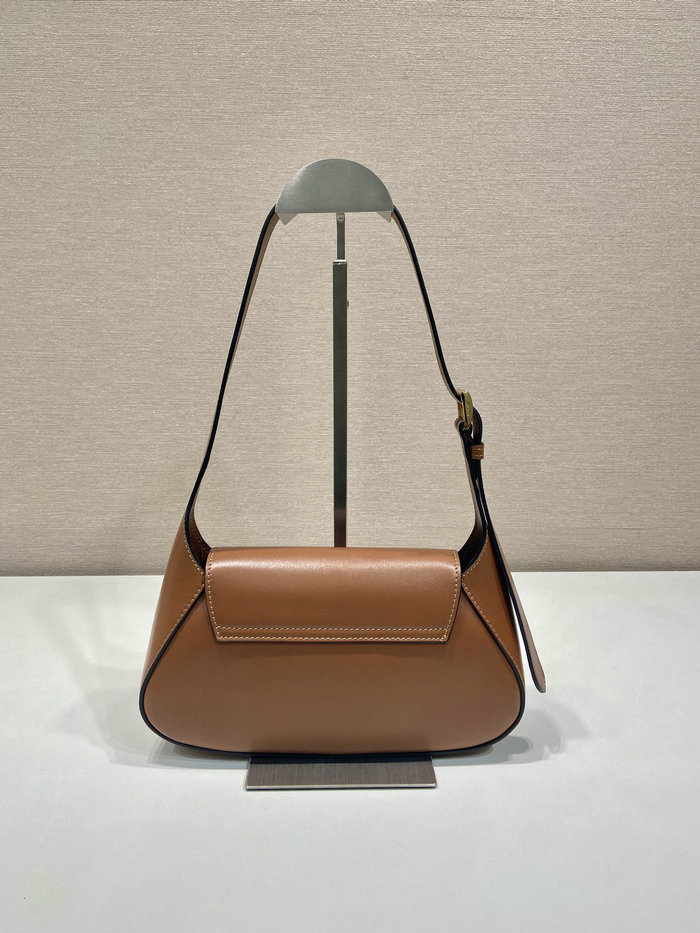 Prada Small leather shoulder bag Camel 1BD358
