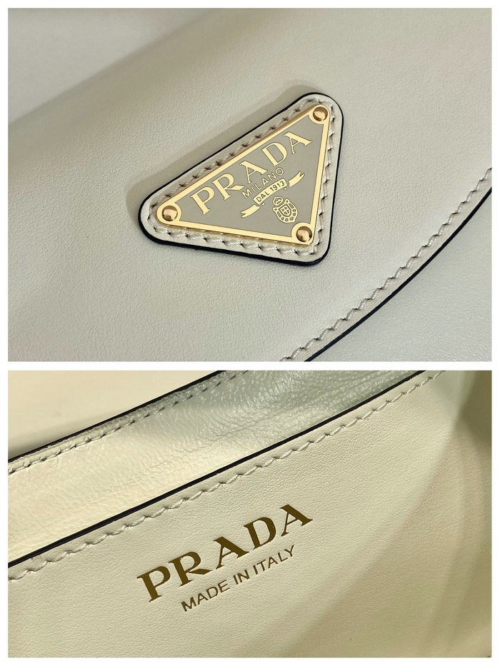 Prada Small leather shoulder bag White 1BD358