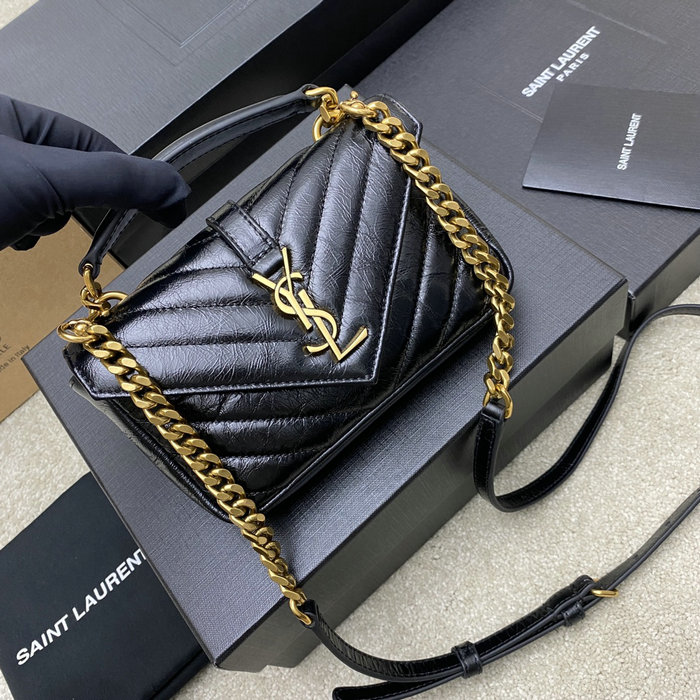 Saint Laurent College Mini Shoulder Bag Black 779430