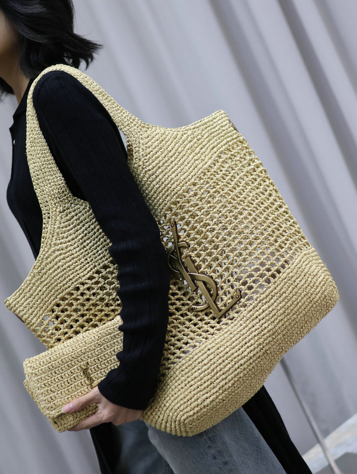 Saint Laurent Icare In Raffia Beige 772191