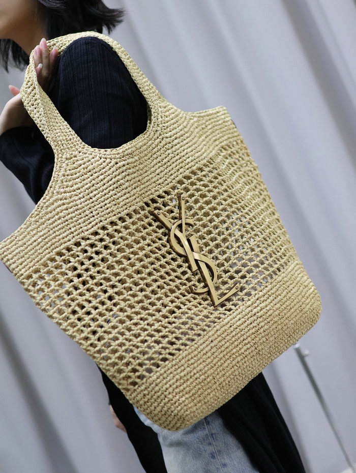 Saint Laurent Icare In Raffia Beige 772191