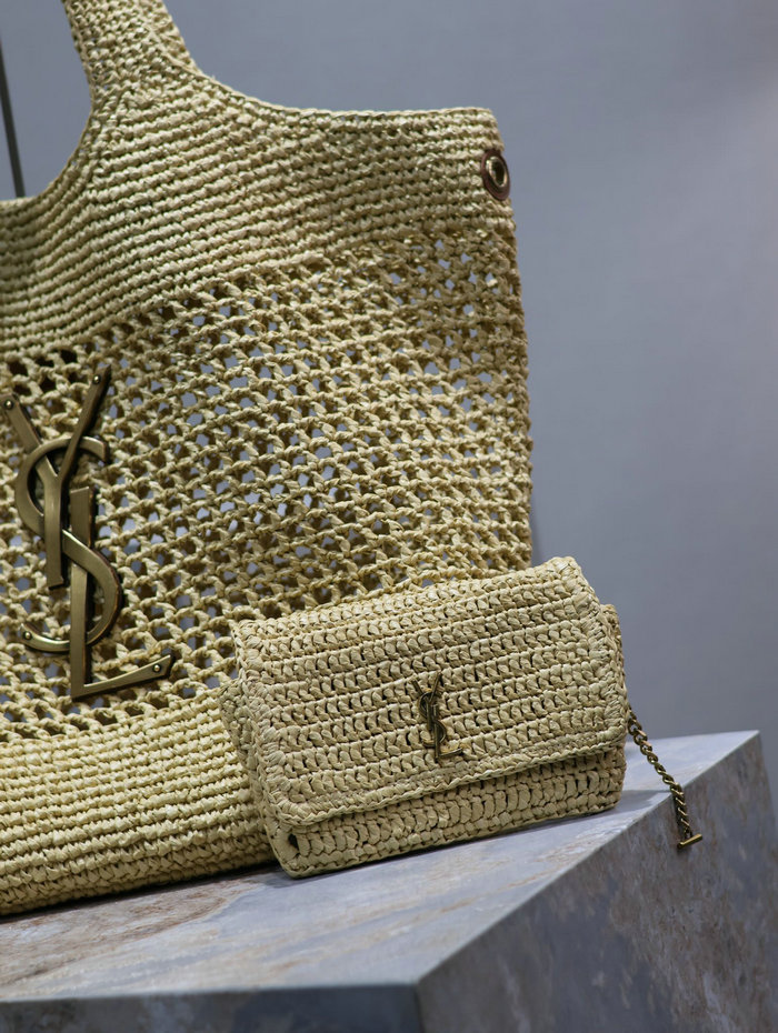 Saint Laurent Icare In Raffia Beige 772191