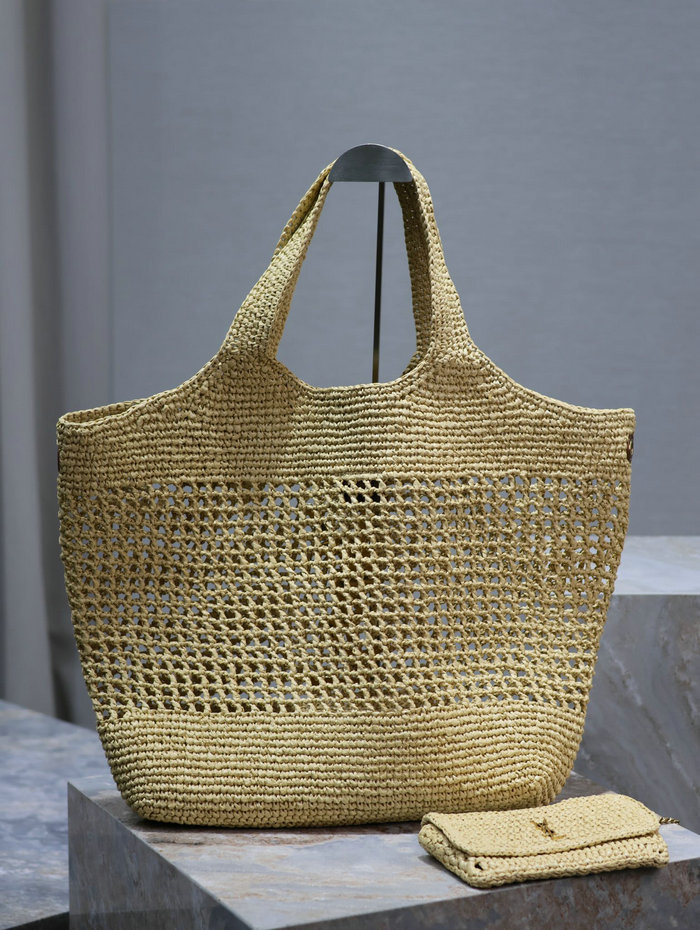 Saint Laurent Icare In Raffia Beige 772191