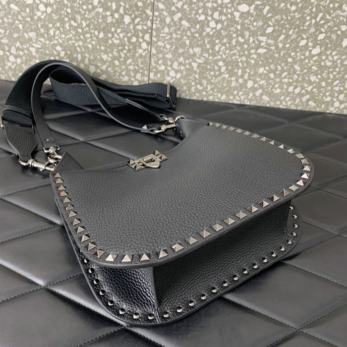 Valentino Garavani Rockstud Hobo Bag Black V0042