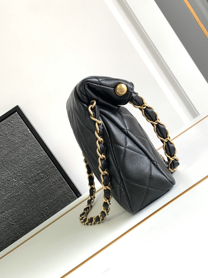 Chanel Lambskin Hobo Bag Black AS4754