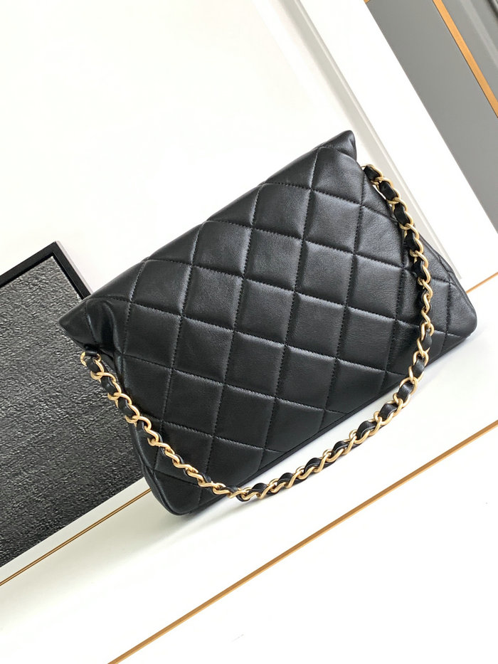 Chanel Lambskin Hobo Bag Black AS4754