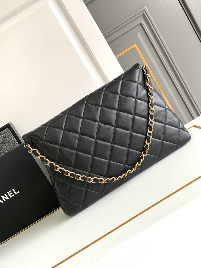 Chanel Lambskin Hobo Bag Black AS4777