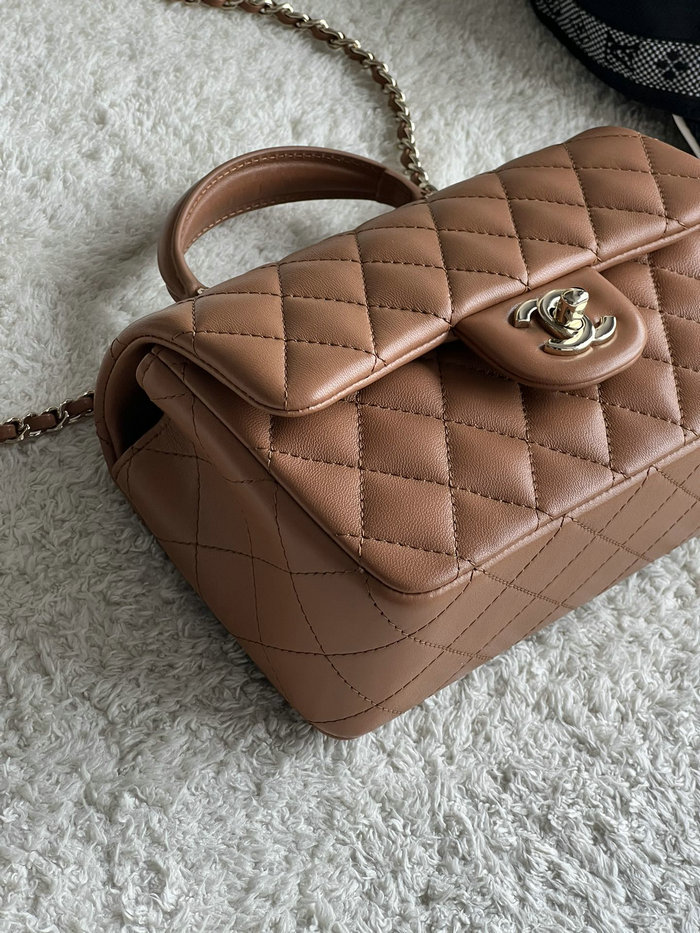 Chanel Lambskin Mini Flap Bag Brown AS2431