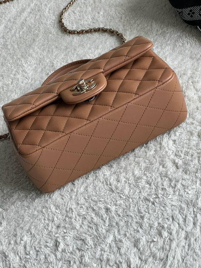 Chanel Lambskin Mini Flap Bag Brown AS2431