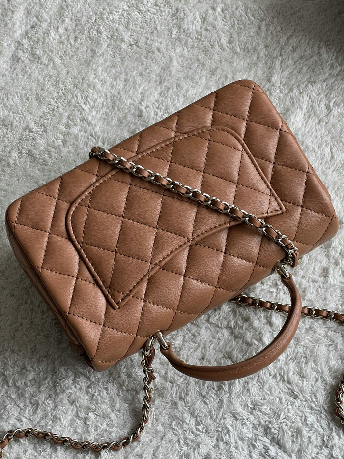 Chanel Lambskin Mini Flap Bag Brown AS2431