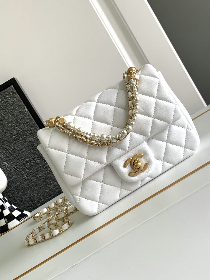 Chanel Mini Flap Bag White AS4385