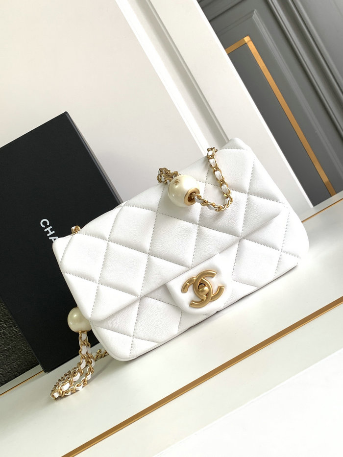 Chanel Small Flap Bag White AS4861