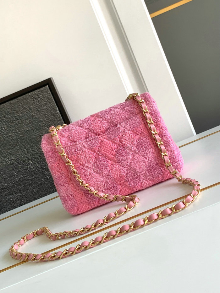 Chanel Tweed Mini Flap Bag Pink A54385