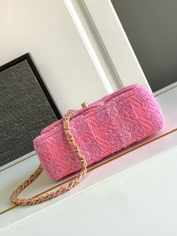 Chanel Tweed Mini Flap Bag Pink A54385